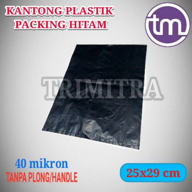 Jual PACKING 25x29 CM HITAM PLASTIK KRESEK KANTONG PACKING HITAM TEBAL ...