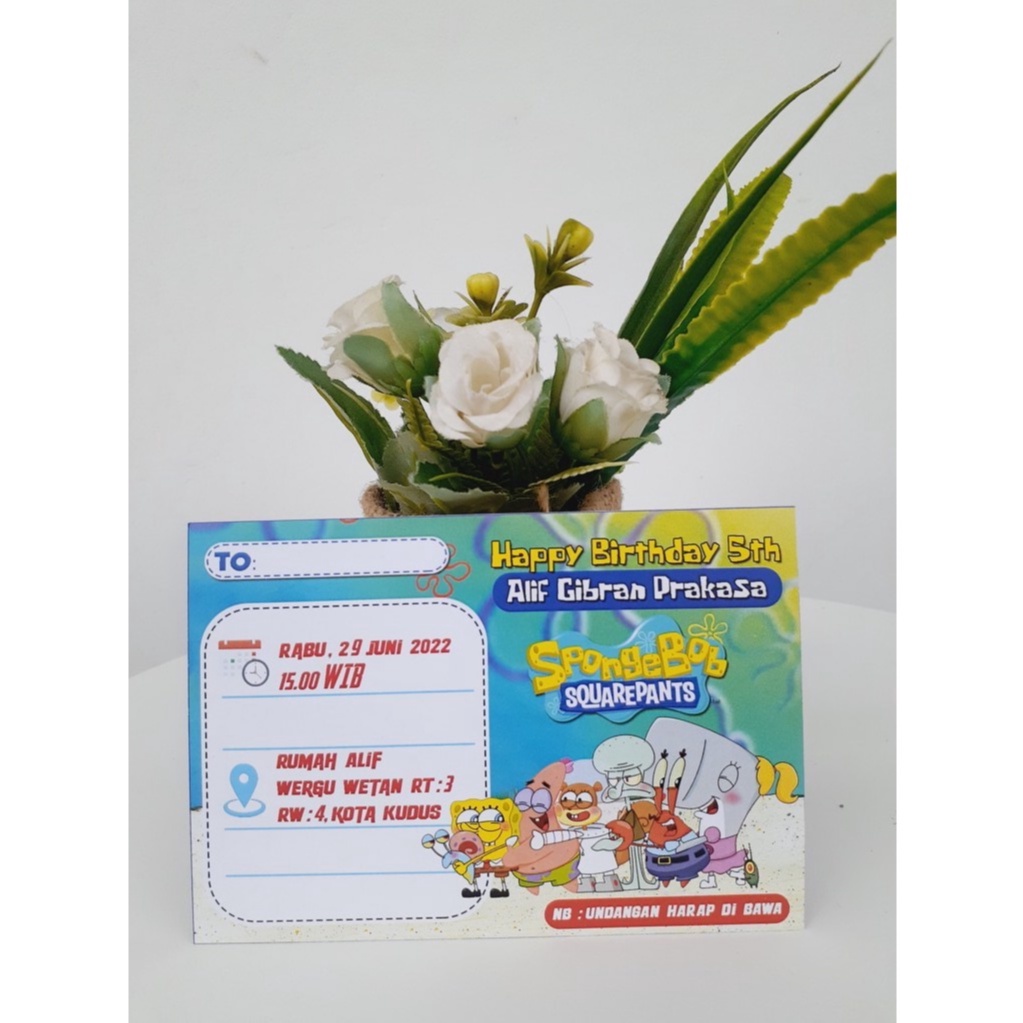 Jual Kartu Undangan Ultah Custom/ Invitation Card of Birthday | Shopee ...