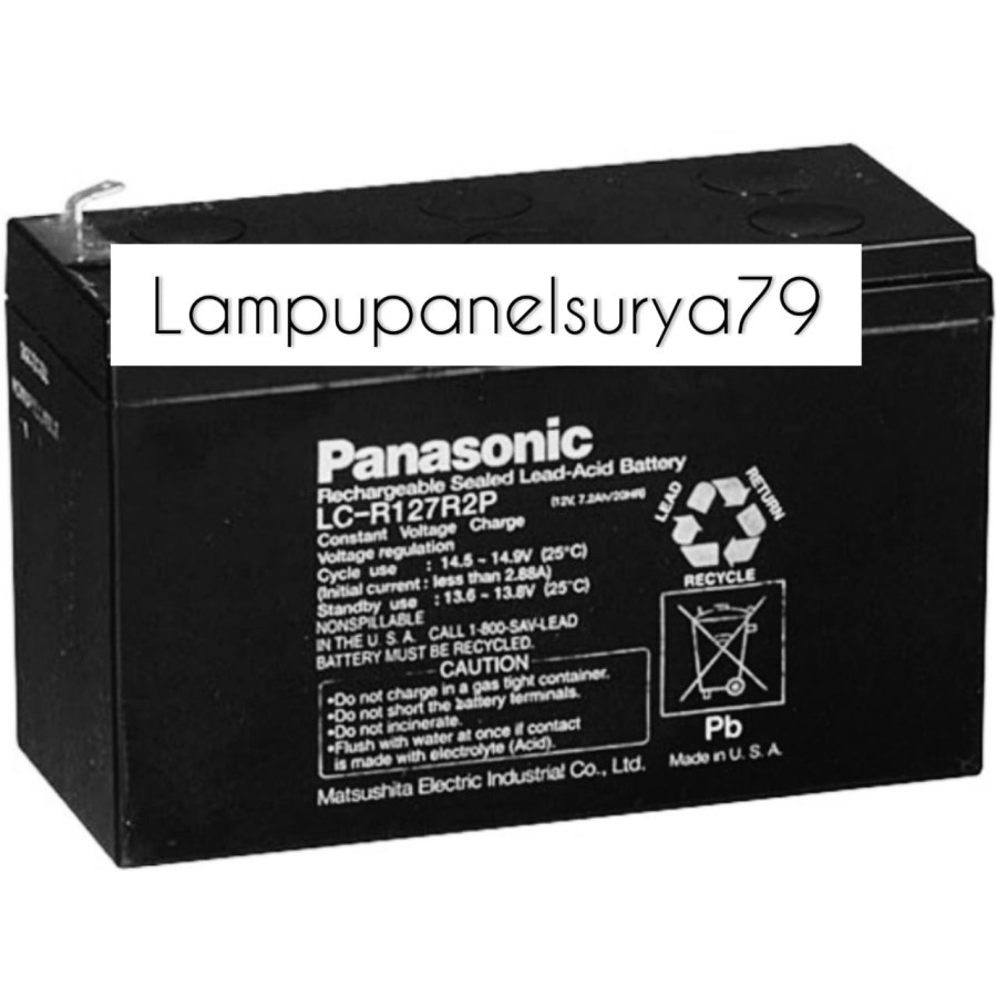 Jual Aki Accu Battery VRLA Panasonic 12 V 7.2 Ah / Aki UPS DLL