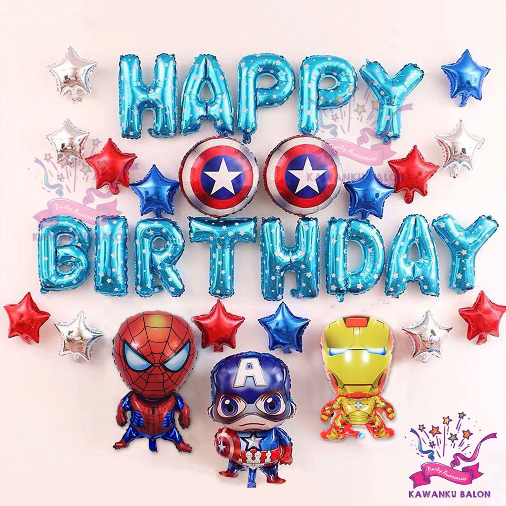 Jual AVENGERS BIRTHDAY SET/PAKET DEKORASI ULANG TAHUN ANAK/BALON