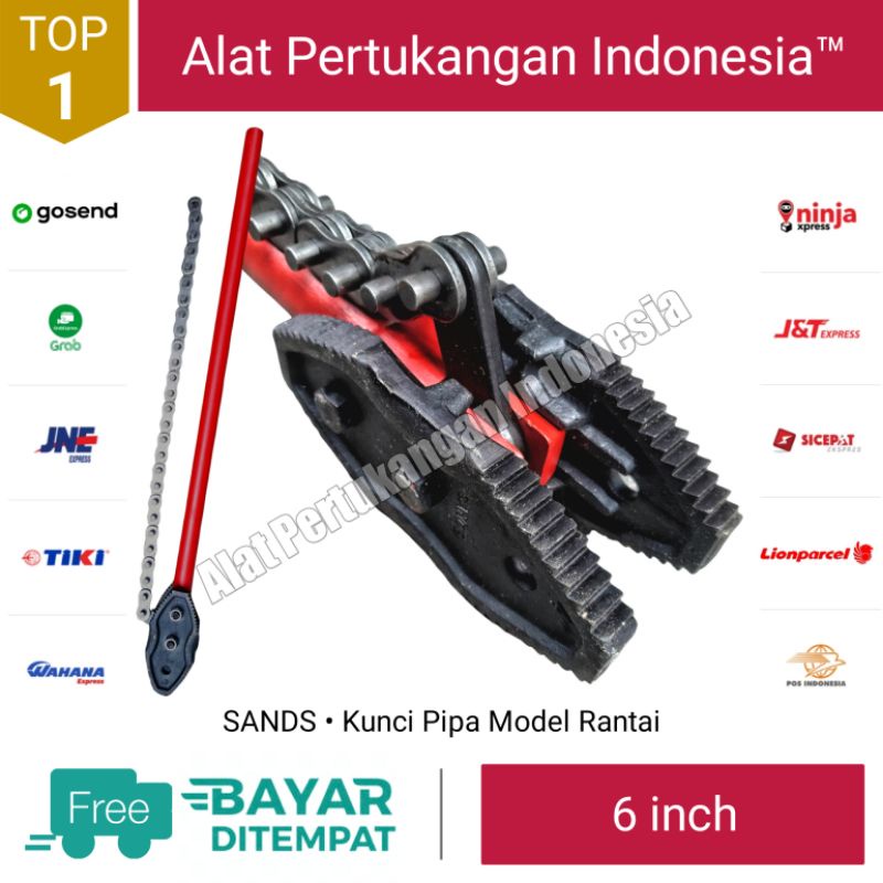 Jual kunci rantai pipa 6 inch chain pipe wrench ASLI SANDS HEAVY DUTY ...