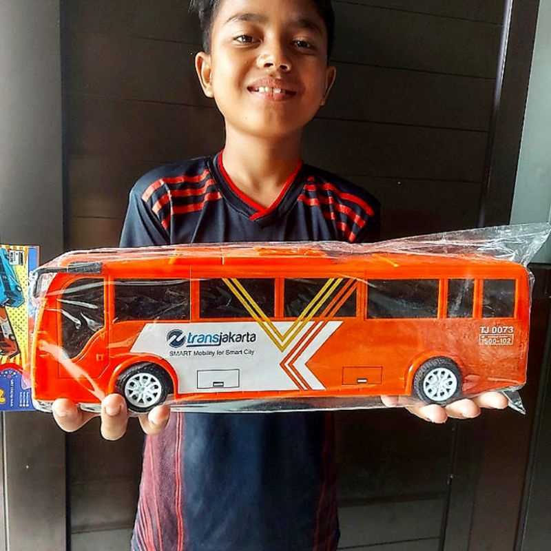 Jual Mainan Bus Transjakarta Besar Murah Jalan Tanpa Baterai Dorong ...