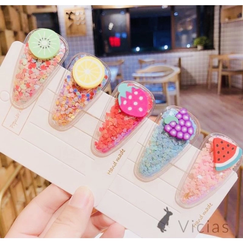 [UNIK88] Jepit Rambut Anak Perempuan Sparkle Fruity | AutoStock