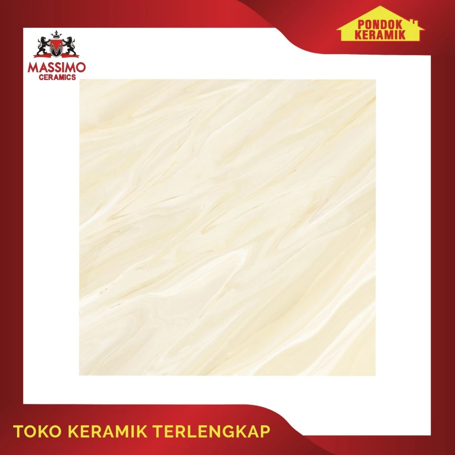 Keramik Lantai Massimo 50x50 Swedia L Cream Motif Marble