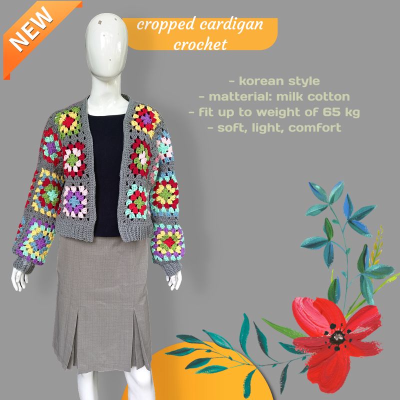 Jual cropped cardigan rajut hand made | Shopee Indonesia