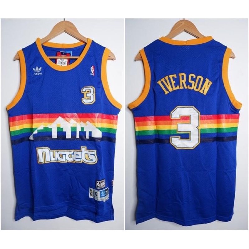 Jual JERSEY BASKET NBA CLASSIC HWC NUGGETS #3 IVERSON BIRU RAINBOW ...