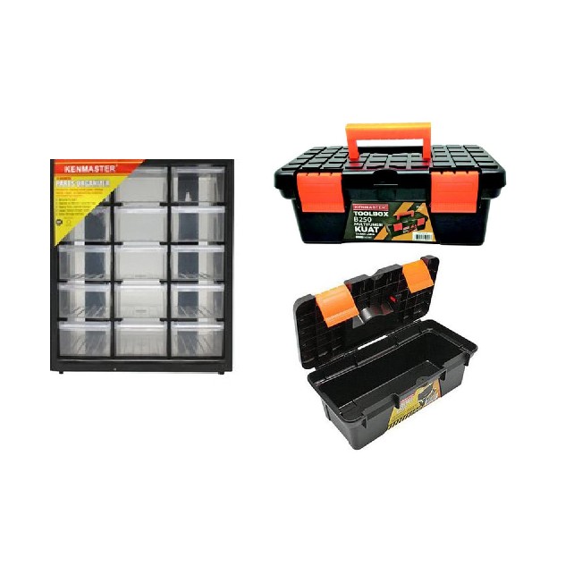 Jual PAKET KENMASTER Rak Komponen Rak drawer 15 Susun PLUS Tool Box ...