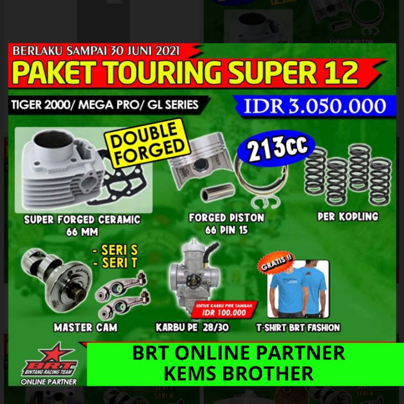 Jual Paket Brt Tiger Touring Super Boreup Cc Shopee Indonesia