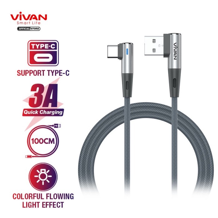 Jual Kabel Data Gaming Type C Vivan Bwc Fast Charging A Cm Ori Shopee Indonesia