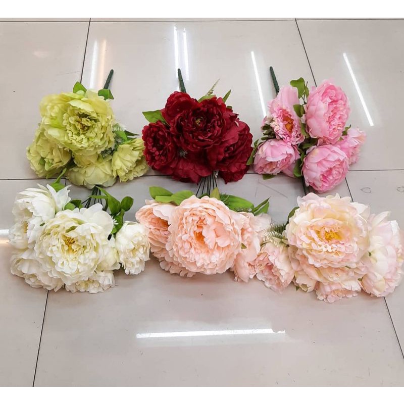 Jual Bunga Artificial Peony jumbo Pakis / Bunga Hiasan Tangkai ...