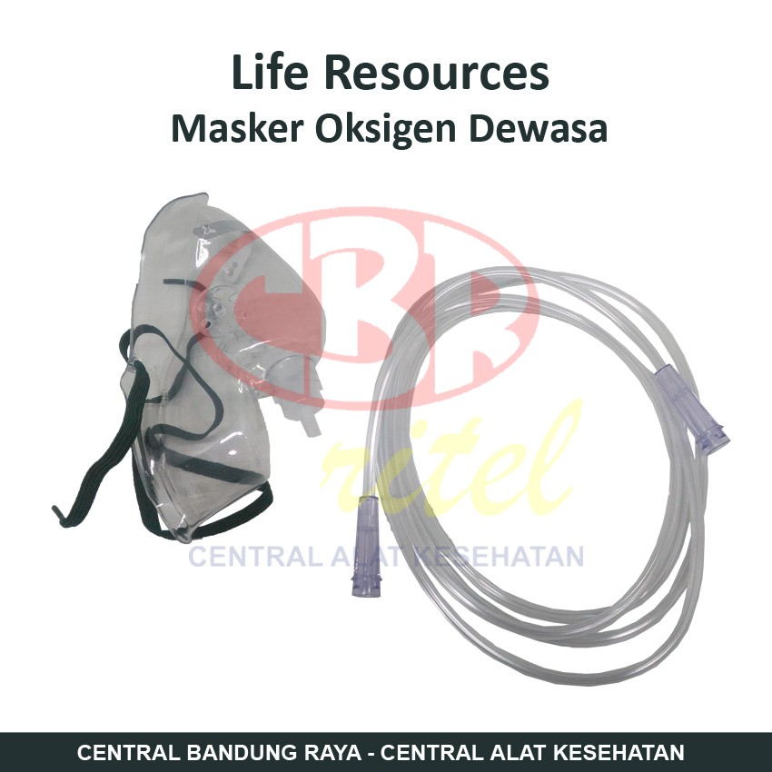 Jual LIFE RESOURCES Masker Oksigen O2 (Oxygen Mask) Dewasa & Anak ...