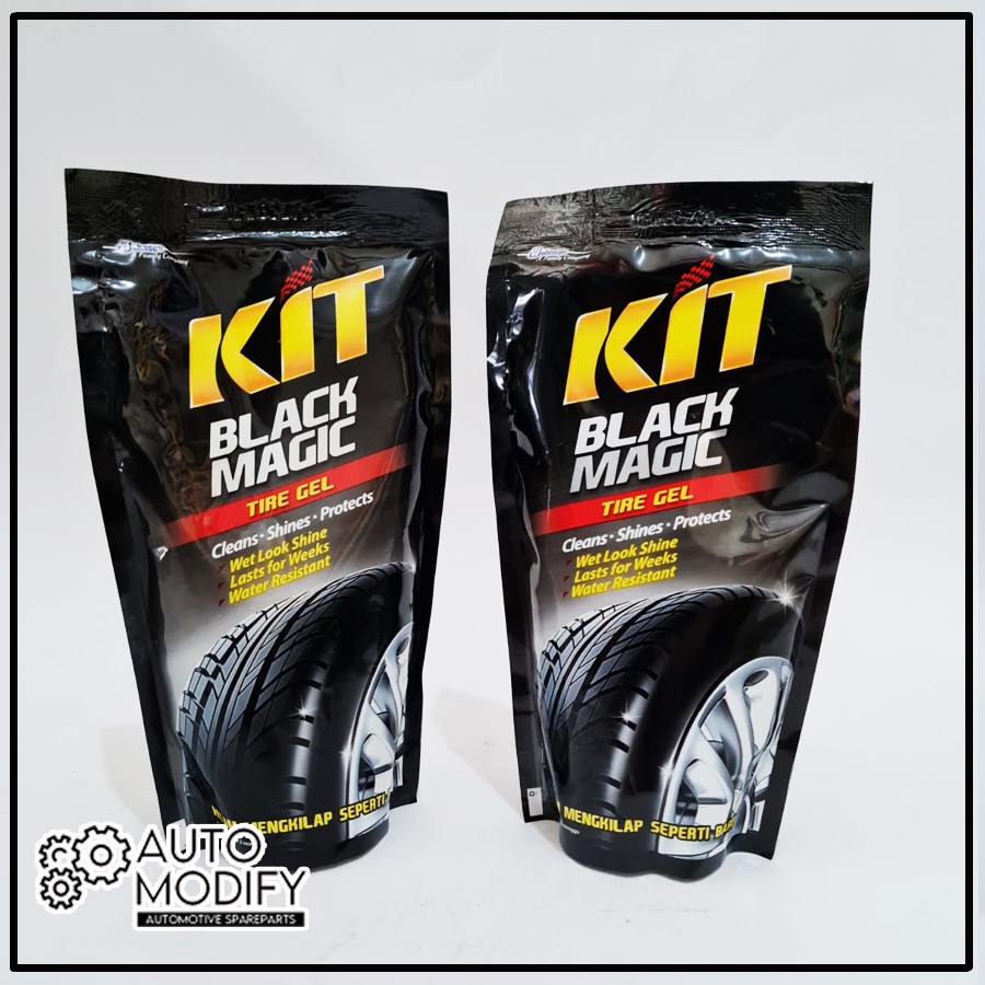 Jual Kit Black Magic Tire Gel Pouch 200 ml (Semir Ban Mobil & Motor Kit ...