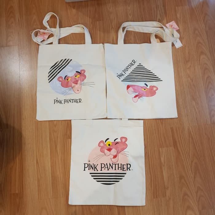 Jual Tas Tote Bag Pink Panther Canvas Eco Bag Pink Panther Miniso Japan Shopee Indonesia