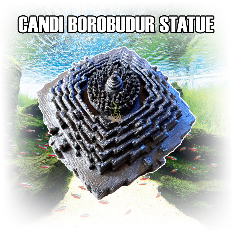 Jual Dekorasi Aquarium Patung Batu Candi Borobudur Besar Aquascape