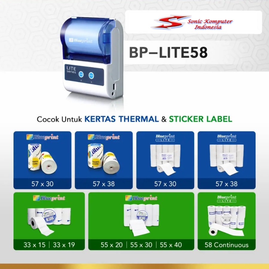 Jual Printer Bluetooth Portable Blueprint BP LITE 58 Print Thermal