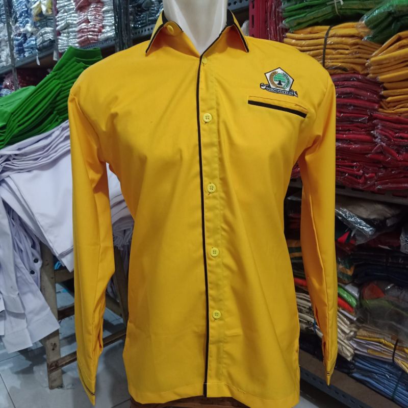 Jual KEMEJA PARTAI GOLKAR lengan panjang (list hitam) | Shopee Indonesia