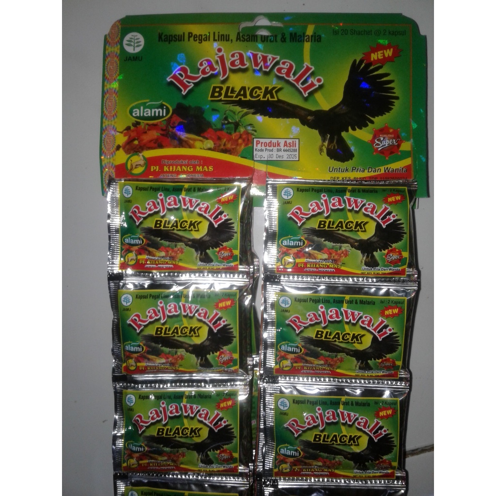 Jual PAKET 20 RENCENG KAPSUL RAJAWALI BLACK JAMU ASAM URAT ORIGINAL ...