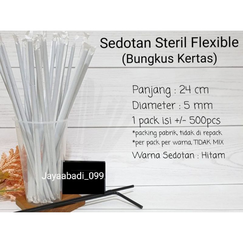 Jual Sedotan Flexibel Hitam Steril Bungkus Kertas Pak Pcs Shopee