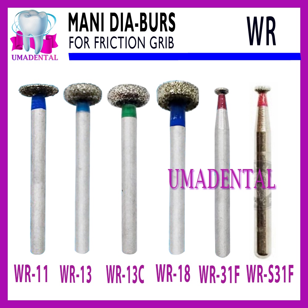 Jual Bur WR Diamond mani burs wheel round dental | Shopee Indonesia