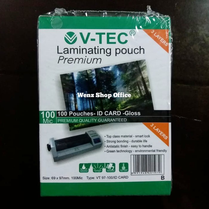 Jual Plastik Laminating Ukuran Ktp Merk Vtec 100 Micron Shopee Indonesia