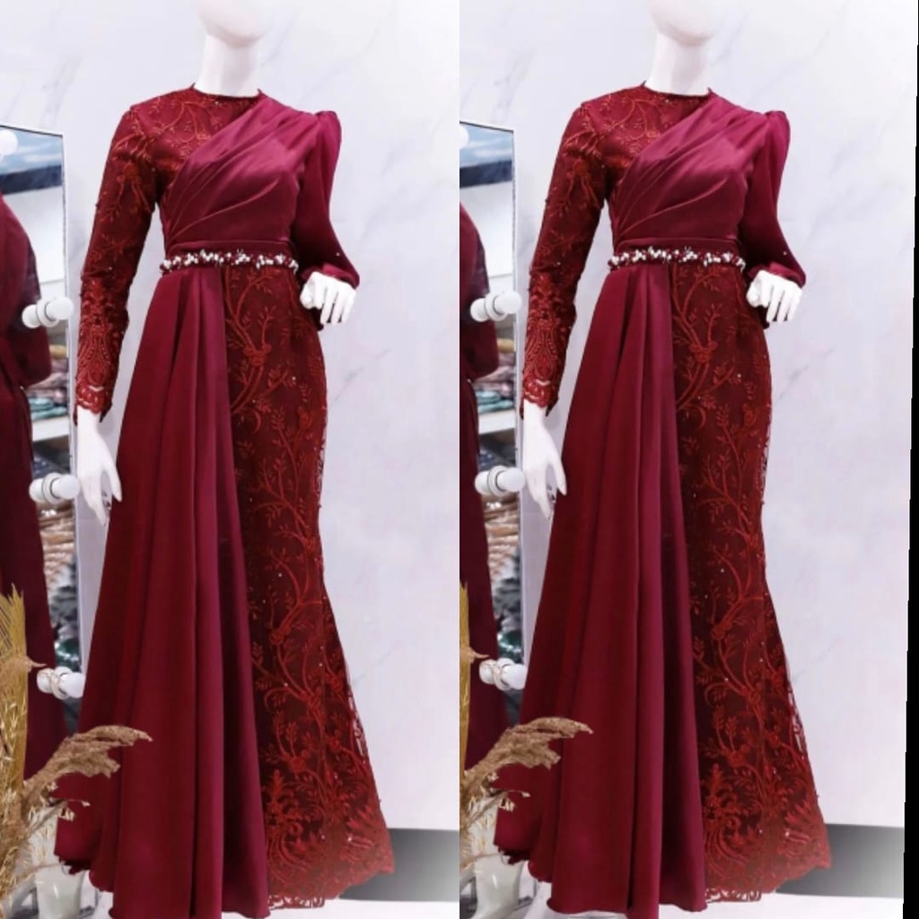 Jual J-G Fashion / Dress duyung chanelia / bisa cod / dress brukat