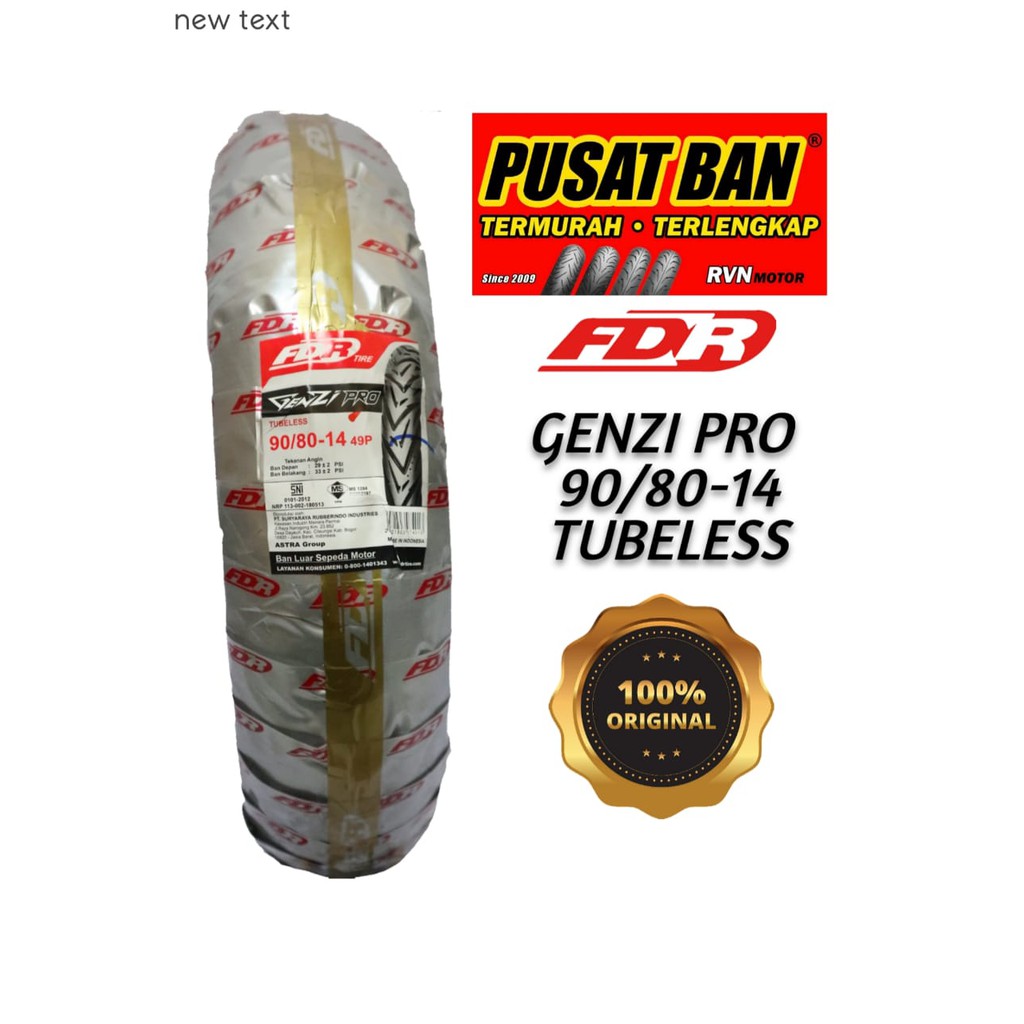 Jual FDR GENZI PRO 90/80-14 TUBELESS (FREE PENTIL) | Shopee Indonesia