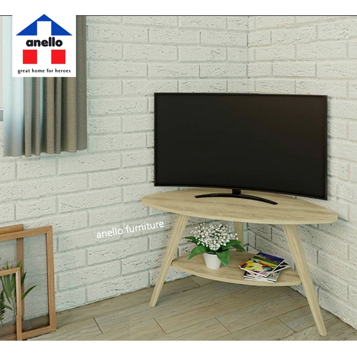 Jual Meja Rak Tv Minimalis Murah Guina Warna Kayu Natural Shopee Indonesia