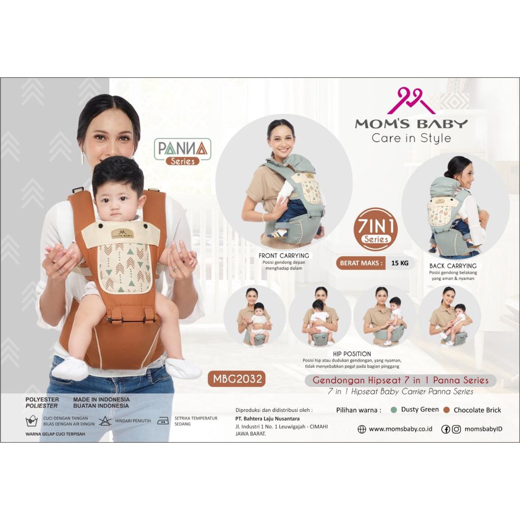 Jual Moms Baby Gendongan Hipseat 7 In 1 Panna Series MBG2032
