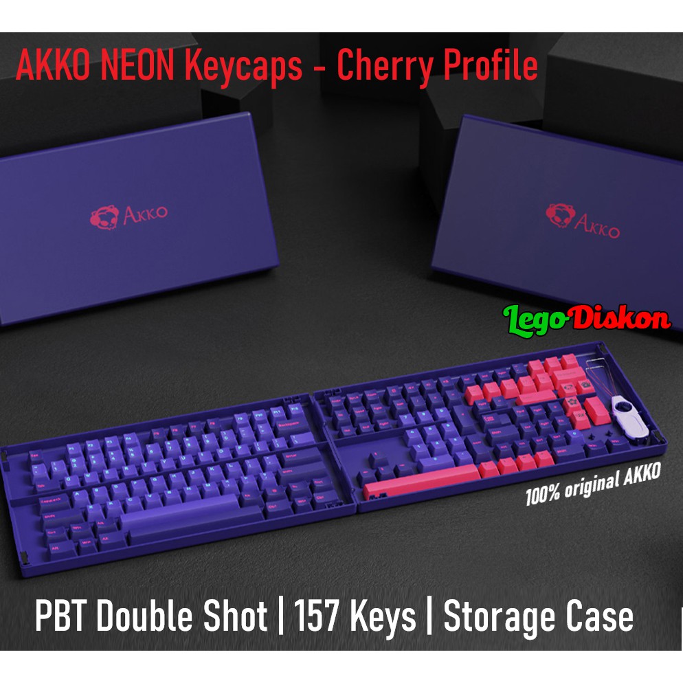 Jual KEYCAPS PBT DYE SUB - AKKO NEON KEYCAPS SET 157 Keys With Hard ...