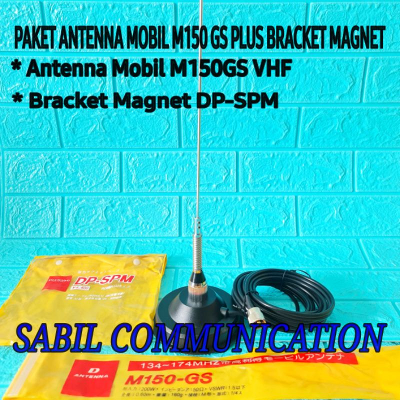 Jual PAKET ANTENA RADIO RIG MOBIL VHF M150 GS BRACKET MAGNET DP SPM ...