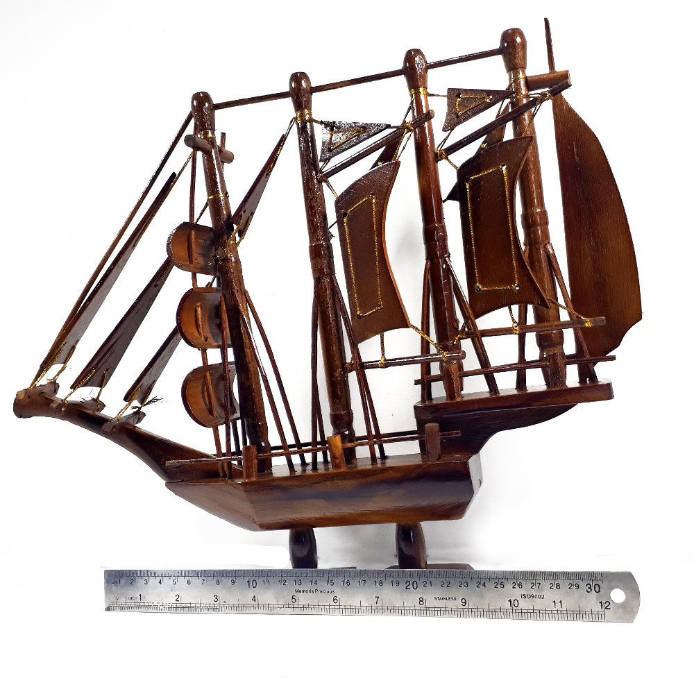 Jual Kapal Pinisi Perahu Layar Miniatur Pajangan Kerajinan Kayu Jati Asli Shopee Indonesia 0499