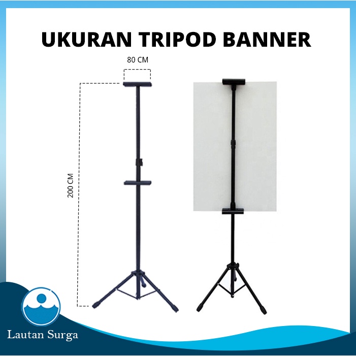 Jual Stand Banner Tripod Banner 2 Sisi Standing Banner Portable 2 Meter Stand Banner Jualan 6497