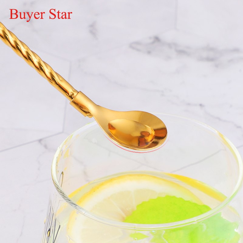 Jual Colorful 304 Stainless Steel Straws Spoon Reusable Bent Metal