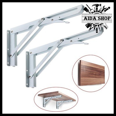 Jual Siku Lipat Soligen Besi 35cm 1 Paket isi 2 Folding Shelf Brackets ...