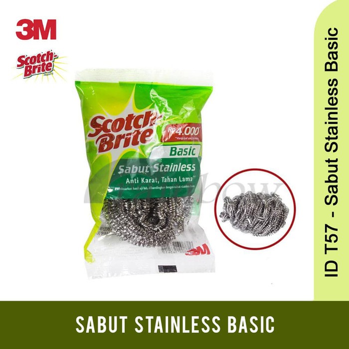 Jual Scotch Brite Sabut Stainless Basic (ID-T57) | Shopee Indonesia