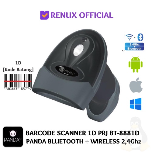 Jual PANDA PRJBT888 1D WiRELESS LASER BARCODE SCANNER (BLUETOOTH+2