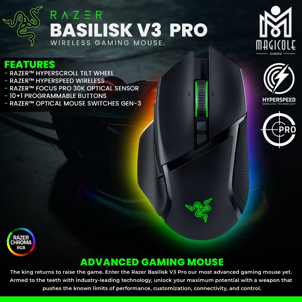 Jual Razer Basilisk V3 Pro Wireless RGB Optical Switch Gaming Mouse