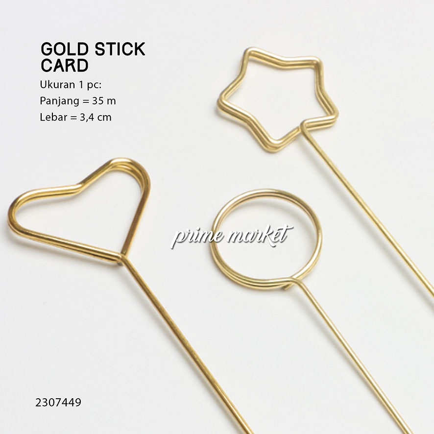 Jual Gold Stick Card Holder Stick Bunga Bouquet Premium (ECER) 2307449