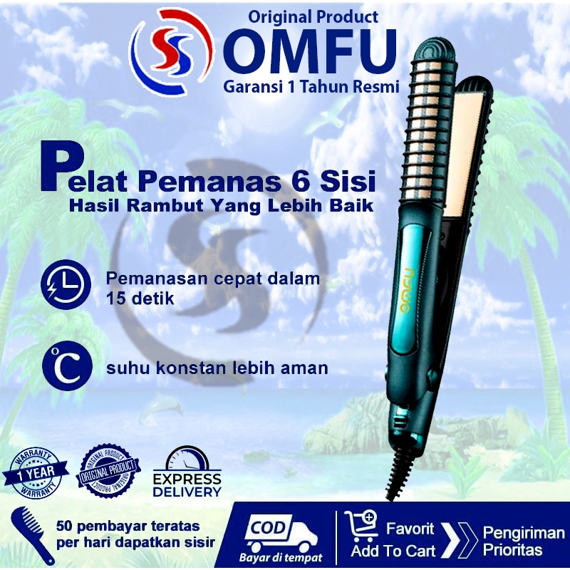 Jual Catok Rambut Curly Lurus 2in1Pelat Pemanas 6 Sisi Pemanasan Omfu ...