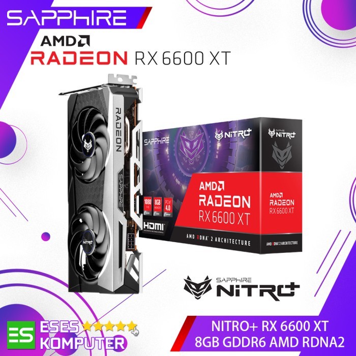 Jual VGA Sapphire Radeon RX 6600 XT NITRO+ | 8GB GDDR6 | RDNA2 | Shopee ...