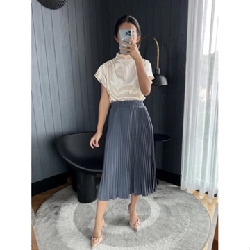 GLITTEN THE LABEL ROK Plisket MIDI Rok Plisket 7 8 Tanggung Rok Plisket Premium Pleats Skirt