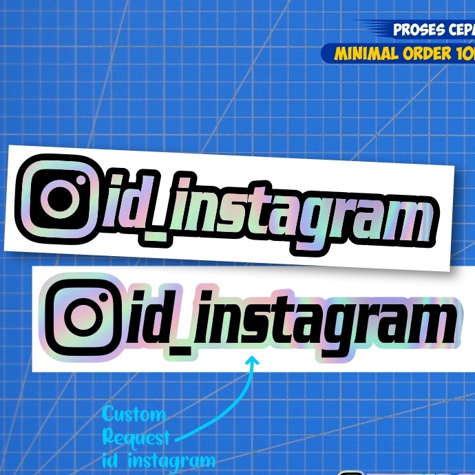 Jual Stiker Cutting ID Instagram Custom Hologram | Shopee Indonesia