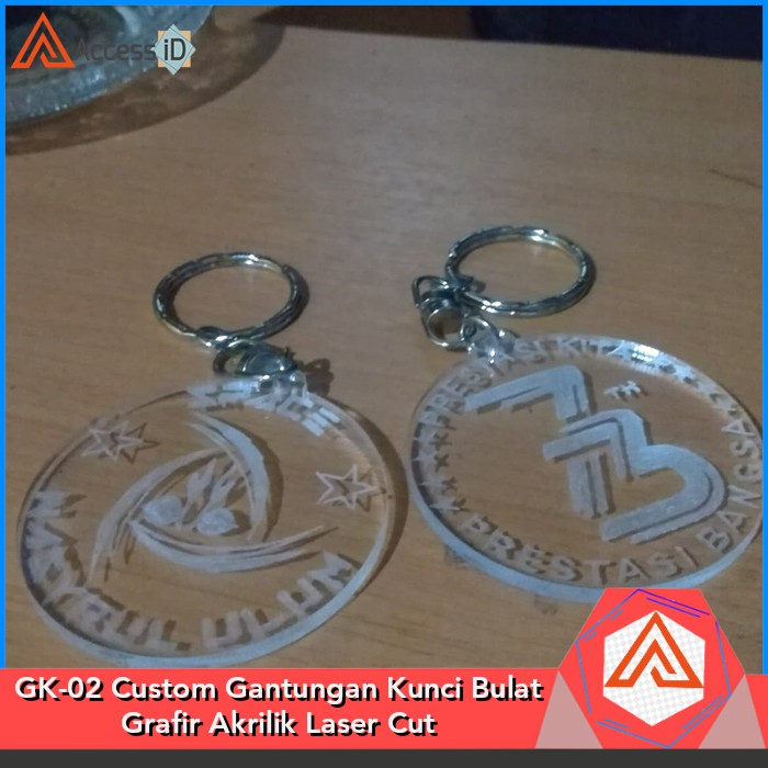 Jual GK-02 Custom Gantungan Kunci Bulat Grafir Akrilik Laser Cut ...