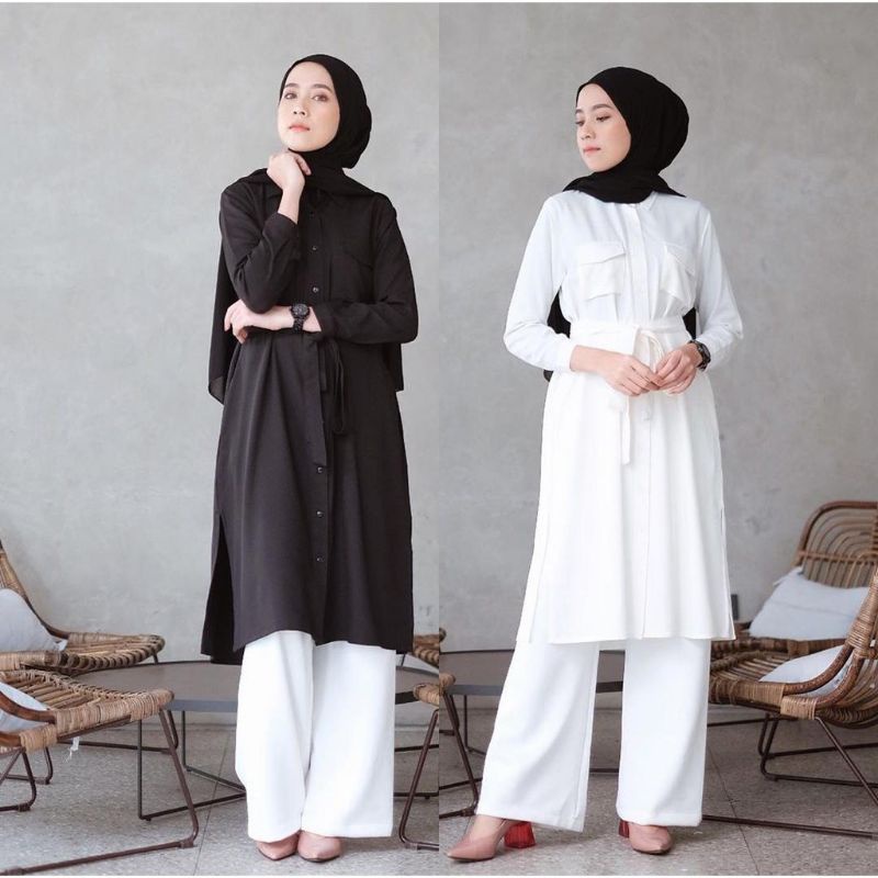 Jual Baju Long Dress Kemeja Tunik Wanita Muslim Jumbo Terbaru 2022