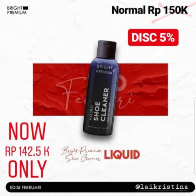 Jual BRIGHT PREMIUM NATURAL SHOE CLEANER | Shopee Indonesia