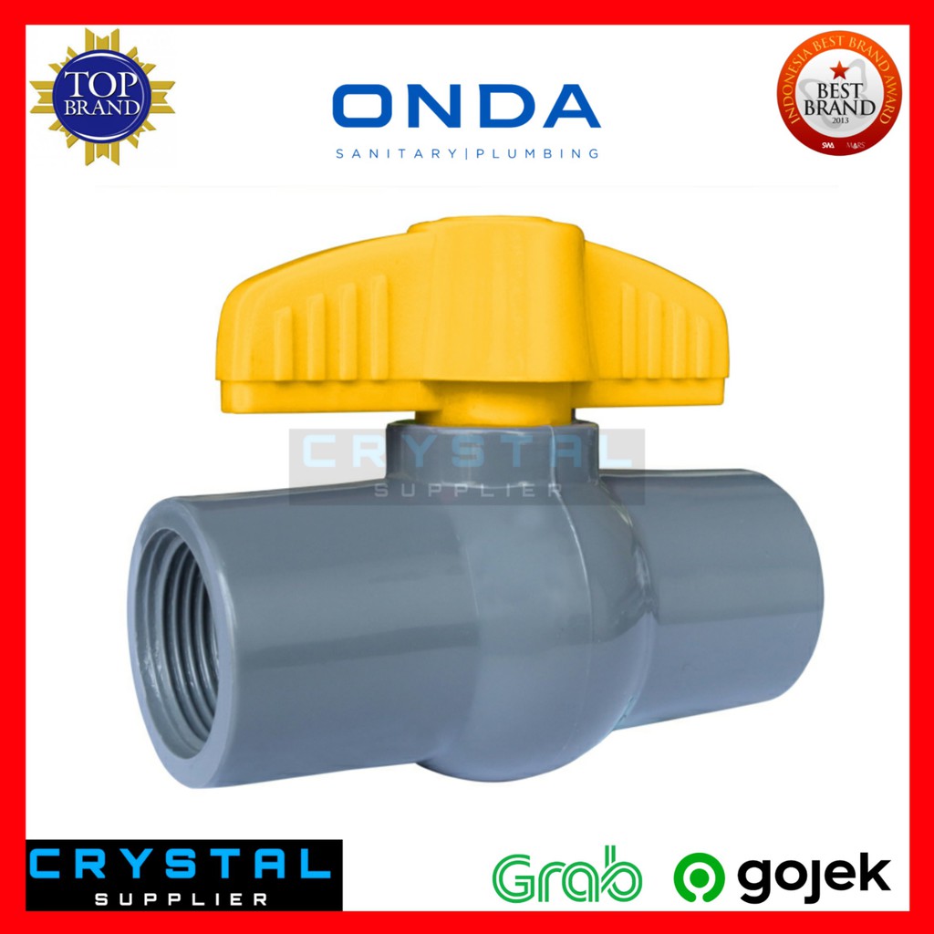 Jual Stop Kran Onda Pvag Inch Pvc Drat Ball Valve Keran Air Shopee Indonesia