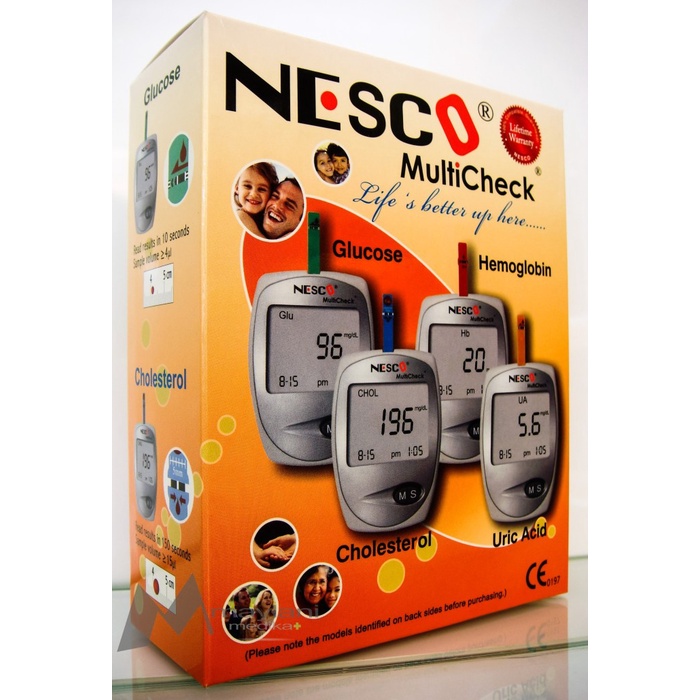 Jual NESCO Multi Check 3 in 1 Glucose, Uric Acid, Cholesterol | Shopee ...