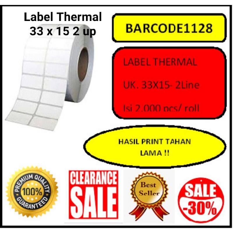 Jual STICKER LABELTHERMALUK.33X152UP*PREMIUMGRADE*2.000PCS Shopee