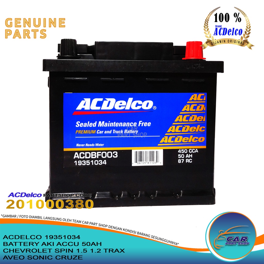 Jual BATTERY AKI ACCU CHEVROLET SPIN 1.5 1.2 TRAX AVEO SONIC CRUZE 50AH