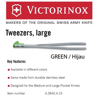 Victorinox Tweezers, large in green - A.3642.4.10